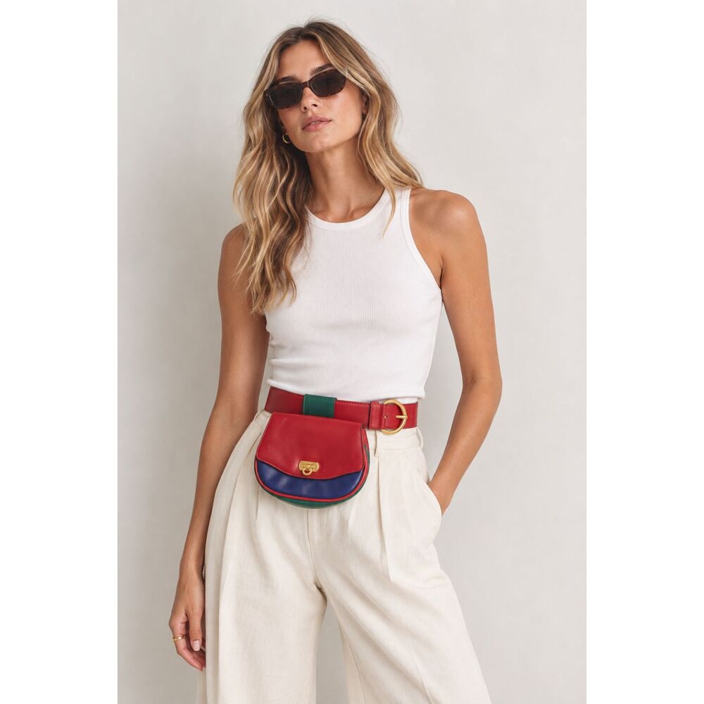 SALVATORE FERRAGAMO Gancini Leather Colorblock Belt Bag VINTAGE